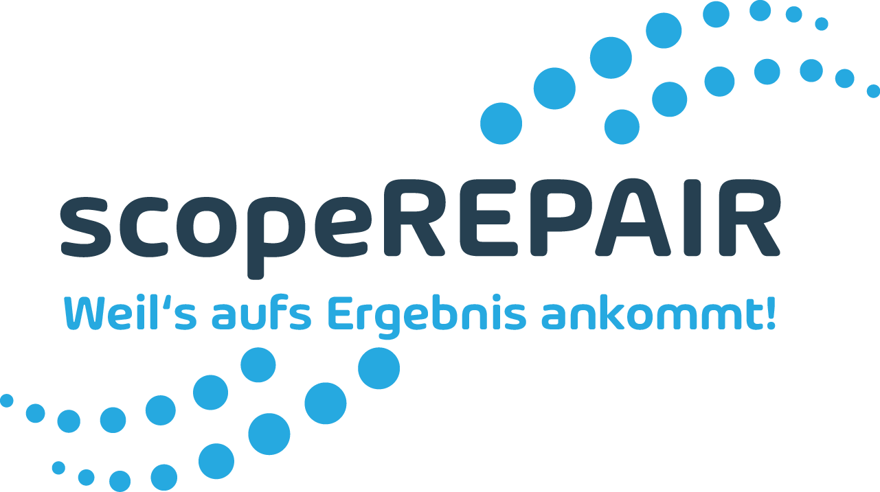 scopeREPAIR-Logo - Gebrauchte-Endoskope - Endoskopreparaturen - Endoskop-Zubehör - Endoskop-Peripherie